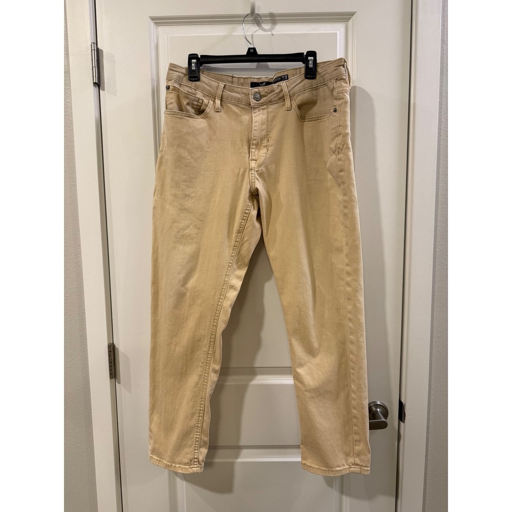 DKNY Jeans Bedford Slim‎ Fit Khaki Tan Pants Mens 33x29 Casual Chino Denim